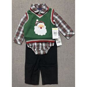 NEW BNWT Bonnie Jean/Matt's Scooter Boys Outfit Clothes Santa Xmas Size 3M-6M